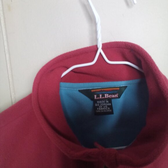 L.L. Bean Fleece Vest S Full Zip Red Blue - Picture 4 of 9